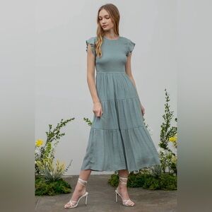 Smocked Midi Dress